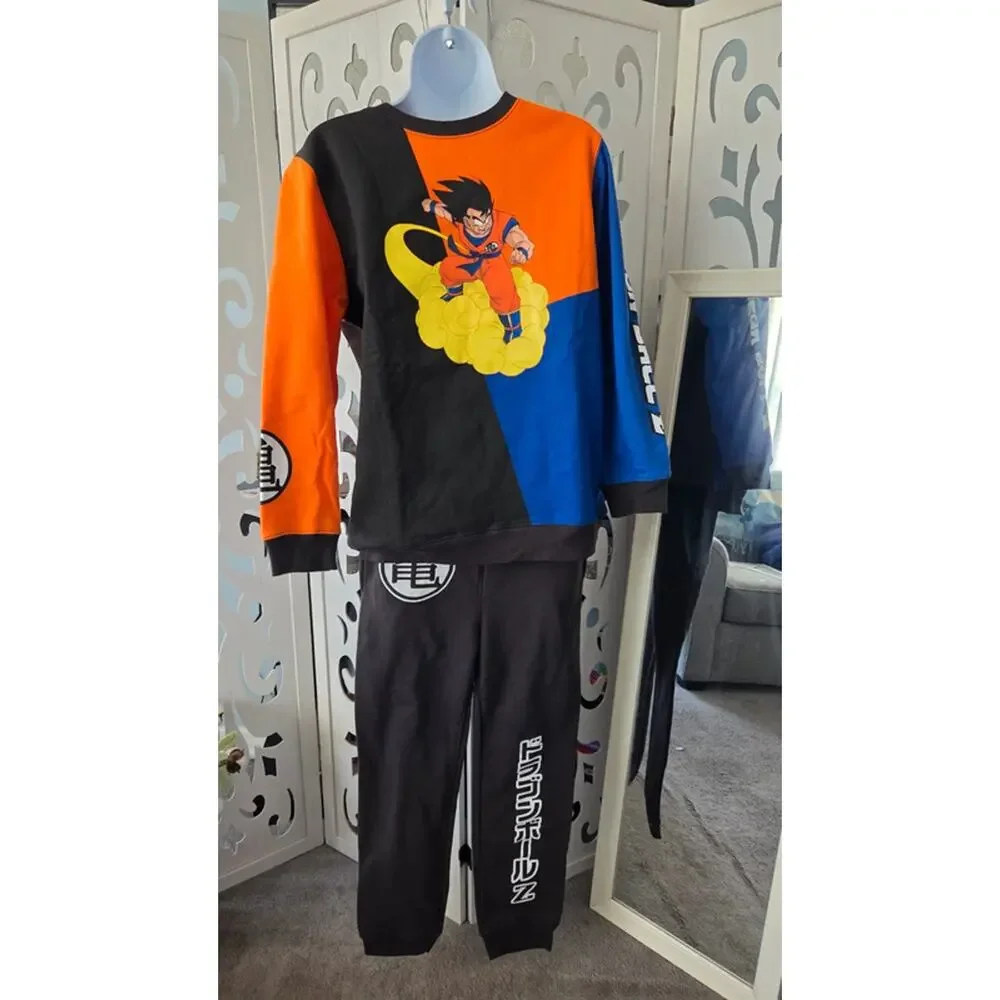 Dragon Ball Z Goku 2 Piece Set Youth XL Sweatshirt Joggers Anime Outfit NWT Blk